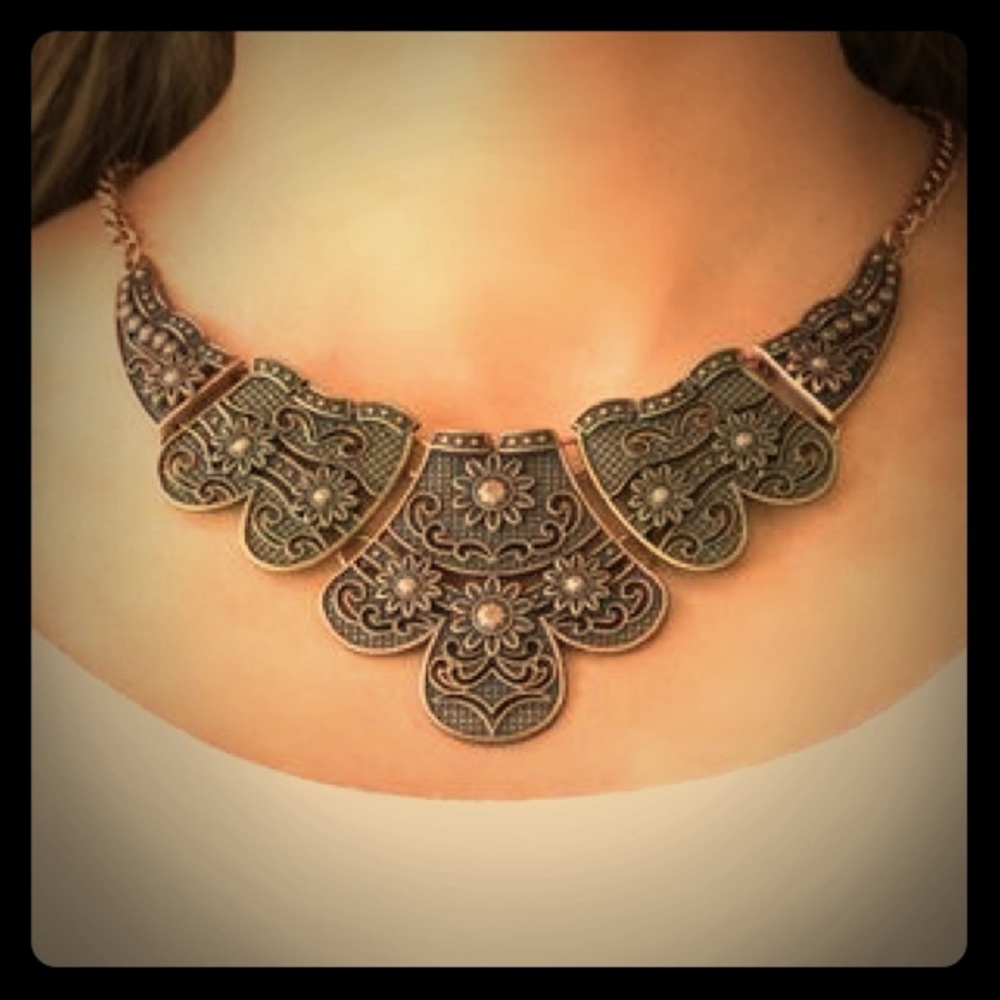 Brass statement necklace